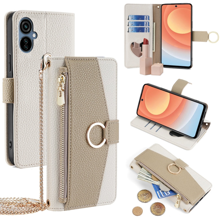 For Tecno Camon 19 Neo Crossbody Litchi Texture Leather Phone Case(White) - Tecno Cases by PMC TechLife | Online Shopping South Africa | PMC TechLife | Buy Now Pay Later Mobicred