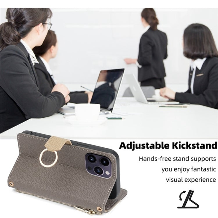 For Tecno Camon 20 Pro 5G Crossbody Litchi Texture Leather Phone Case(Grey) - Tecno Cases by PMC TechLife | Online Shopping South Africa | PMC TechLife | Buy Now Pay Later Mobicred