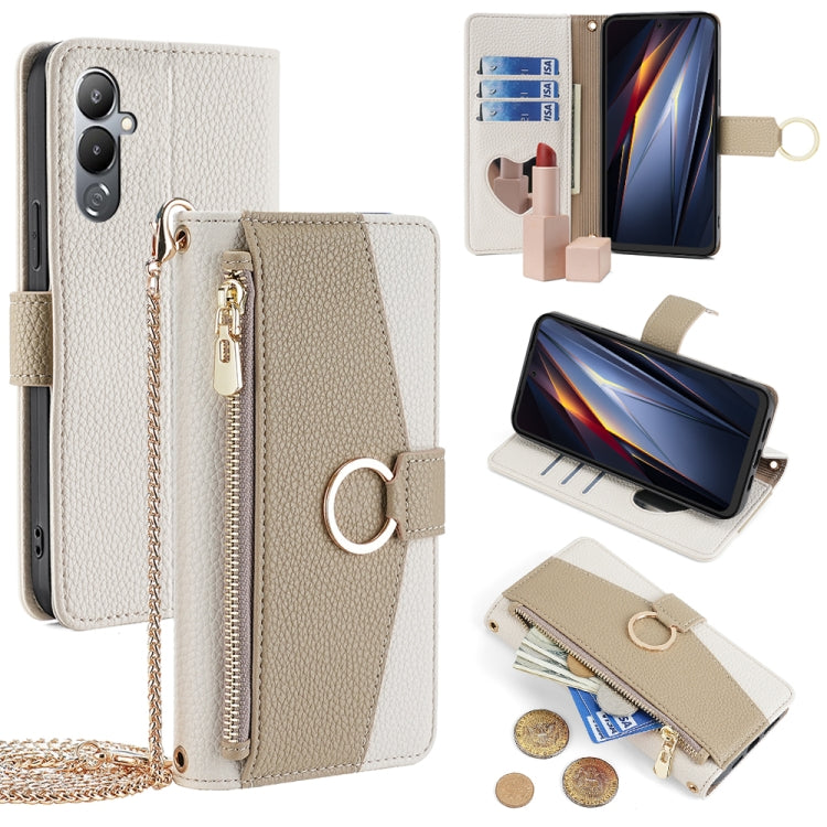 For Tecno Pova 4 Crossbody Litchi Texture Leather Phone Case(White) - Tecno Cases by PMC TechLife | Online Shopping South Africa | PMC TechLife | Buy Now Pay Later Mobicred