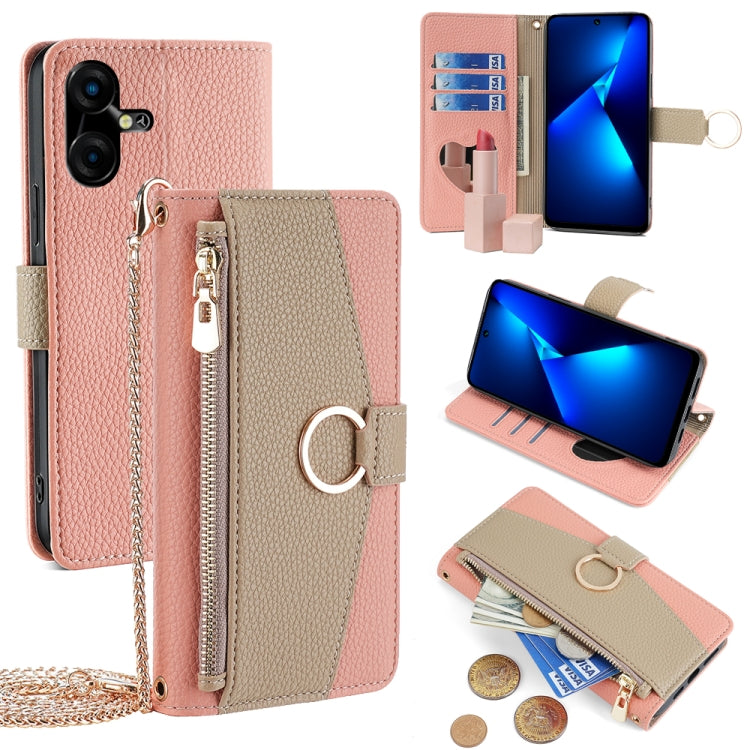 For Tecno Pova Neo 3 Crossbody Litchi Texture Leather Phone Case(Pink) - Tecno Cases by PMC TechLife | Online Shopping South Africa | PMC TechLife | Buy Now Pay Later Mobicred