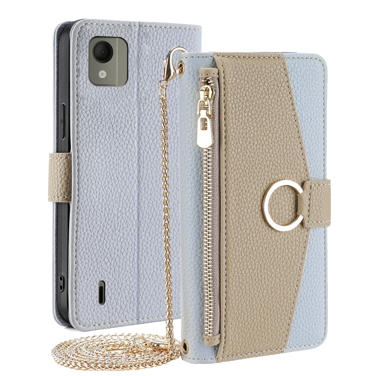 For Nokia C110 4G Crossbody Litchi Texture Leather Phone Case(Blue) - free shipping - PMC TechLife - Order now!