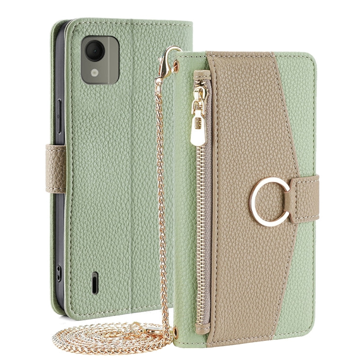 For Nokia C110 4G Crossbody Litchi Texture Leather Phone Case(Green) - Nokia Cases by PMC TechLife | Online Shopping South Africa | PMC TechLife | Buy Now Pay Later Mobicred