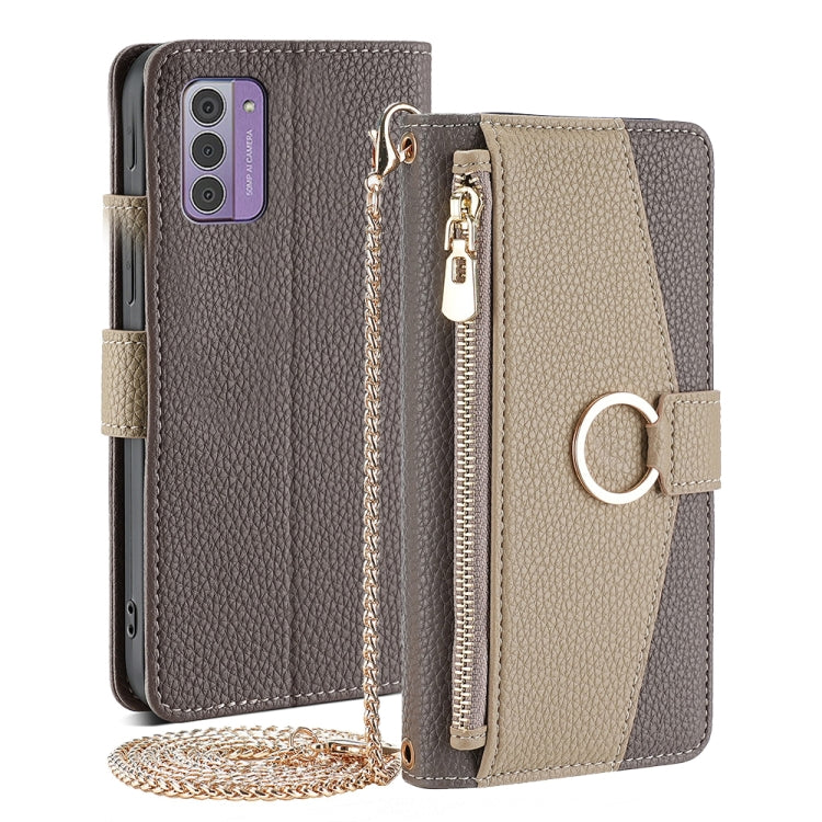 For Nokia G42 5G Crossbody Litchi Texture Leather Phone Case(Grey) - Nokia Cases by PMC TechLife | Online Shopping South Africa | PMC TechLife | Buy Now Pay Later Mobicred