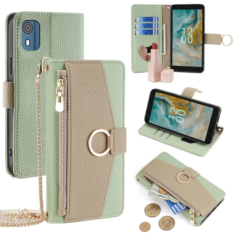 For Nokia C02 TA-1522 Crossbody Litchi Texture Leather Phone Case(Green) - Nokia Cases by PMC TechLife | Online Shopping South Africa | PMC TechLife | Buy Now Pay Later Mobicred