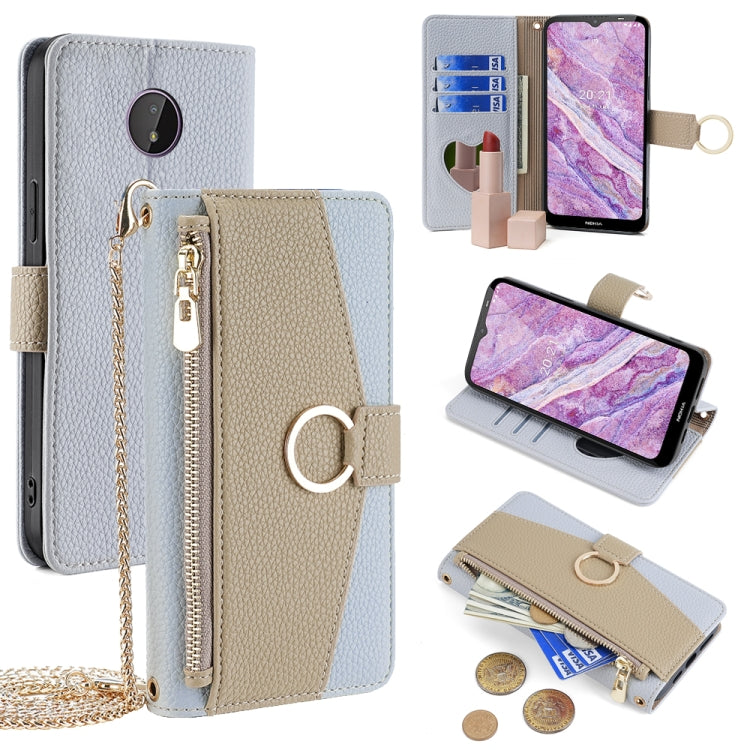 For Nokia C10 / C20 Crossbody Litchi Texture Leather Phone Case(Blue) - Nokia Cases by PMC TechLife | Online Shopping South Africa | PMC TechLife | Buy Now Pay Later Mobicred