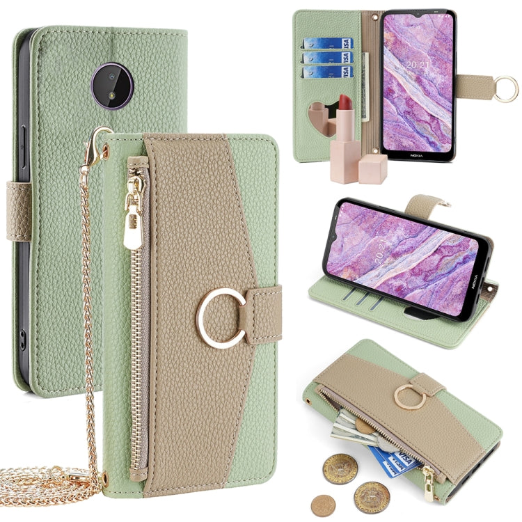 For Nokia C10 / C20 Crossbody Litchi Texture Leather Phone Case(Green) - Nokia Cases by PMC TechLife | Online Shopping South Africa | PMC TechLife | Buy Now Pay Later Mobicred