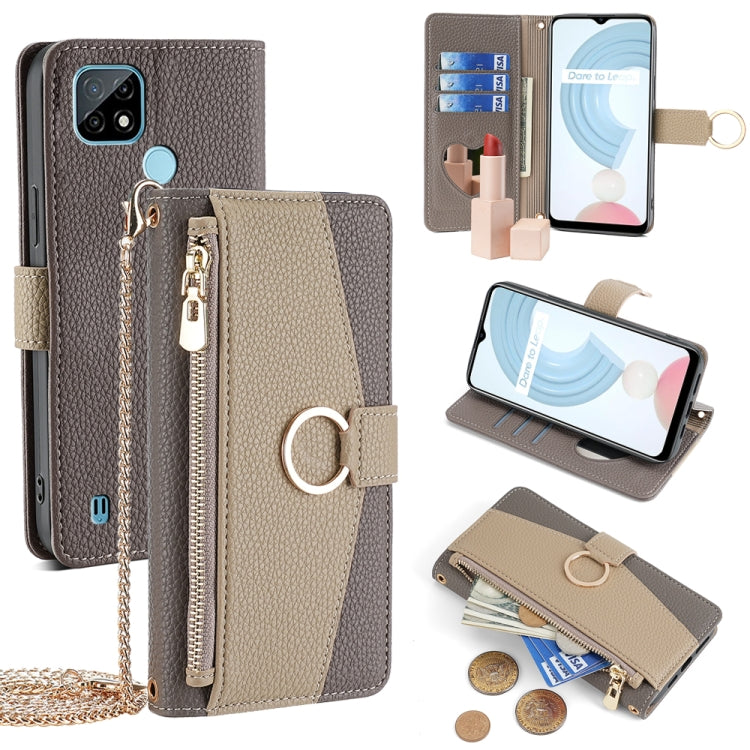 For Nokia C21 Crossbody Litchi Texture Leather Phone Case(Grey) - Nokia Cases by PMC TechLife | Online Shopping South Africa | PMC TechLife | Buy Now Pay Later Mobicred
