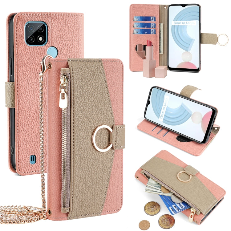 For Nokia C21 Crossbody Litchi Texture Leather Phone Case(Pink) - Nokia Cases by PMC TechLife | Online Shopping South Africa | PMC TechLife | Buy Now Pay Later Mobicred