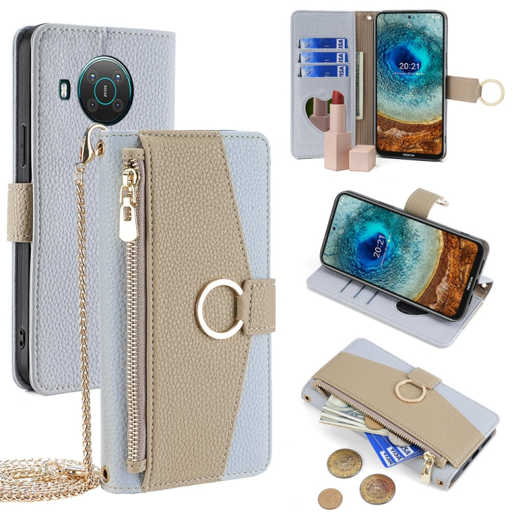 For Nokia X10 / X20 Crossbody Litchi Texture Leather Phone Case(Blue) - Nokia Cases by PMC TechLife | Online Shopping South Africa | PMC TechLife | Buy Now Pay Later Mobicred