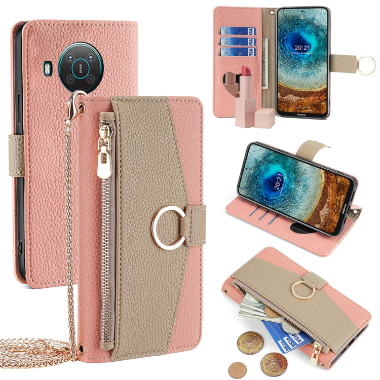 For Nokia X10 / X20 Crossbody Litchi Texture Leather Phone Case(Pink) - Nokia Cases by PMC TechLife | Online Shopping South Africa | PMC TechLife | Buy Now Pay Later Mobicred