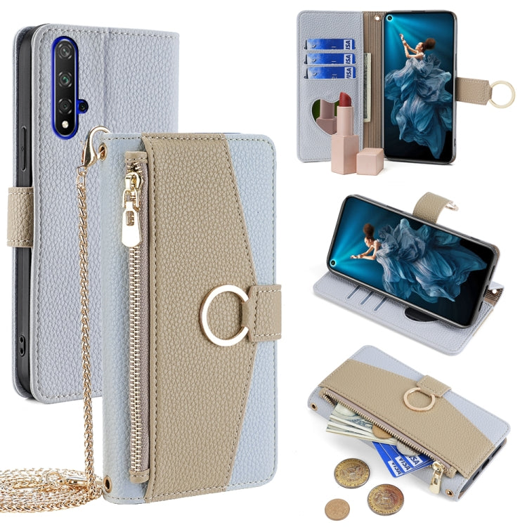 For Honor 20 Crossbody Litchi Texture Leather Phone Case(Blue) - free shipping - PMC TechLife - Order now!