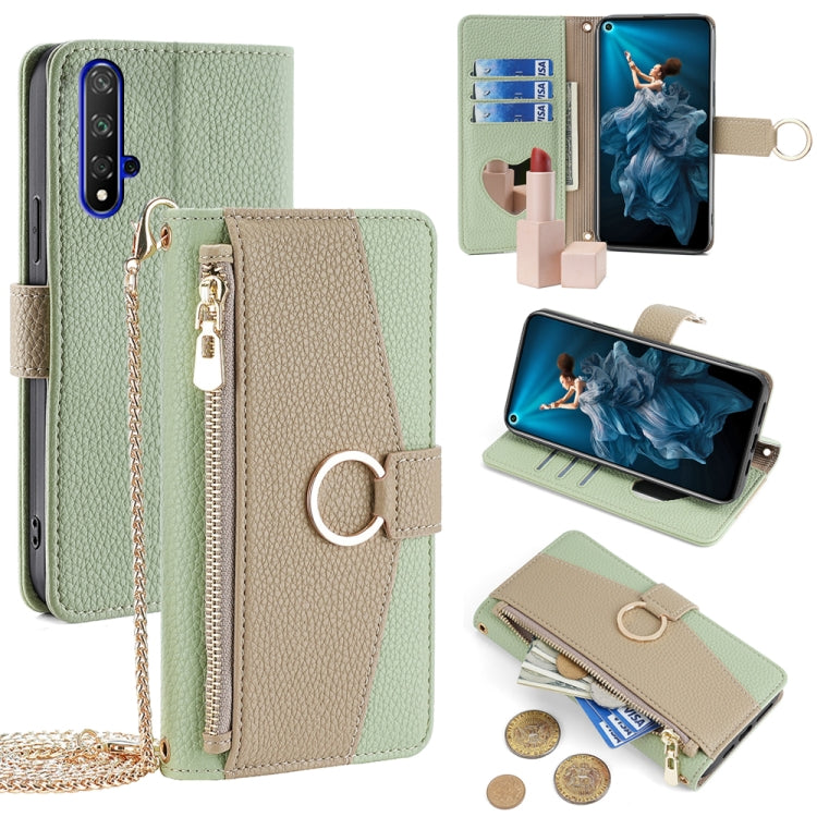 For Honor 20 Crossbody Litchi Texture Leather Phone Case(Green) - Honor Cases by PMC TechLife | Online Shopping South Africa | PMC TechLife | Buy Now Pay Later Mobicred