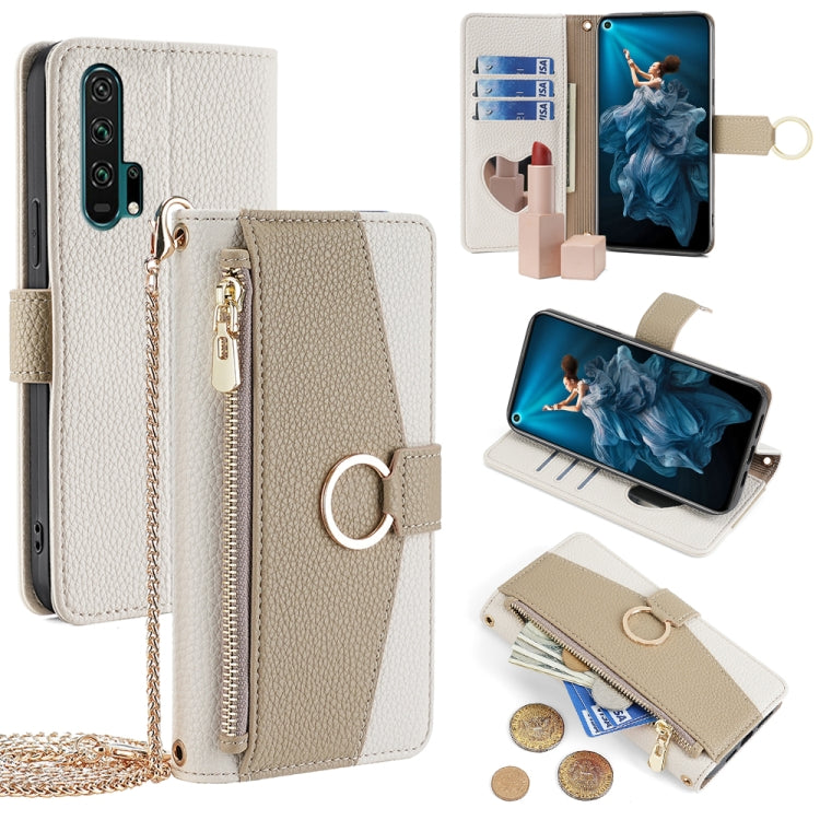 For Honor 20 Pro Crossbody Litchi Texture Leather Phone Case(White) - Honor Cases by PMC TechLife | Online Shopping South Africa | PMC TechLife | Buy Now Pay Later Mobicred
