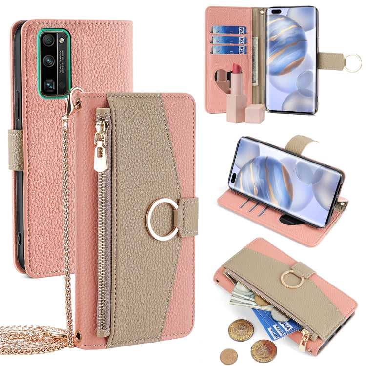 For Honor 30 Pro Crossbody Litchi Texture Leather Phone Case(Pink) - Honor Cases by PMC TechLife | Online Shopping South Africa | PMC TechLife | Buy Now Pay Later Mobicred