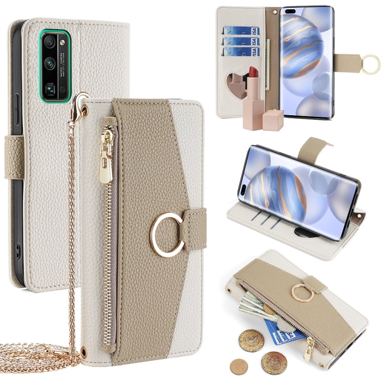 For Honor 30 Pro Crossbody Litchi Texture Leather Phone Case(White) - Honor Cases by PMC TechLife | Online Shopping South Africa | PMC TechLife | Buy Now Pay Later Mobicred