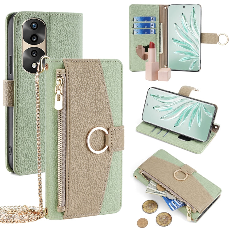 For Honor 70 Pro / 70 Pro+ Crossbody Litchi Texture Leather Phone Case(Green) - Honor Cases by PMC TechLife | Online Shopping South Africa | PMC TechLife | Buy Now Pay Later Mobicred