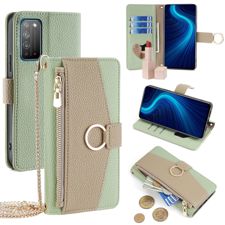 For Honor X10 5G Crossbody Litchi Texture Leather Phone Case(Green) - Honor Cases by PMC TechLife | Online Shopping South Africa | PMC TechLife | Buy Now Pay Later Mobicred