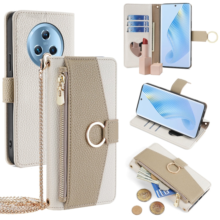 For Honor Magic5 Crossbody Litchi Texture Leather Phone Case(White) - Honor Cases by PMC TechLife | Online Shopping South Africa | PMC TechLife | Buy Now Pay Later Mobicred