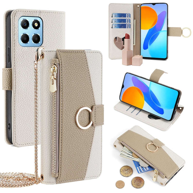 For Honor X8 5G / X6 Crossbody Litchi Texture Leather Phone Case(White) - Honor Cases by PMC TechLife | Online Shopping South Africa | PMC TechLife | Buy Now Pay Later Mobicred