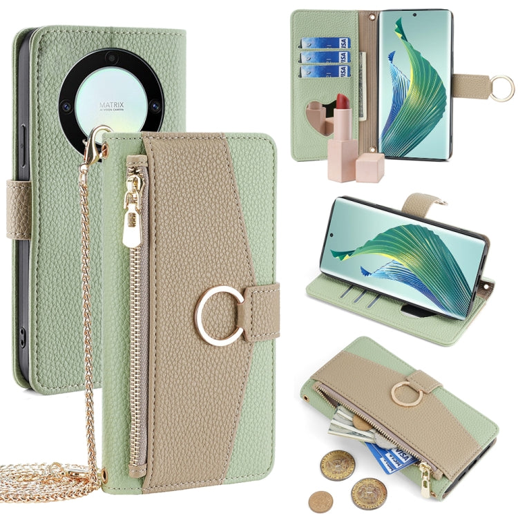 For Honor X9a 5G Crossbody Litchi Texture Leather Phone Case(Green) - Honor Cases by PMC TechLife | Online Shopping South Africa | PMC TechLife | Buy Now Pay Later Mobicred