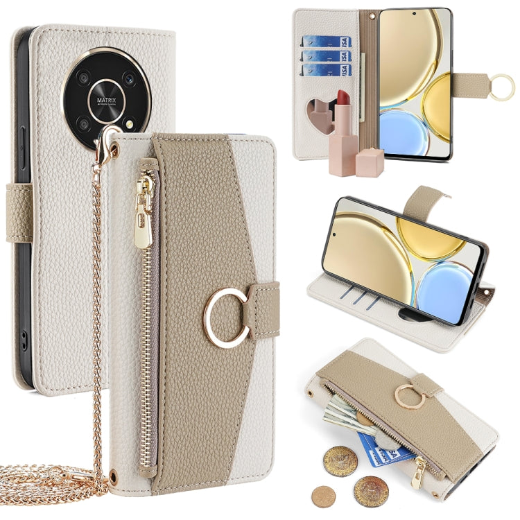 For Honor X30 Crossbody Litchi Texture Leather Phone Case(White) - Honor Cases by PMC TechLife | Online Shopping South Africa | PMC TechLife | Buy Now Pay Later Mobicred
