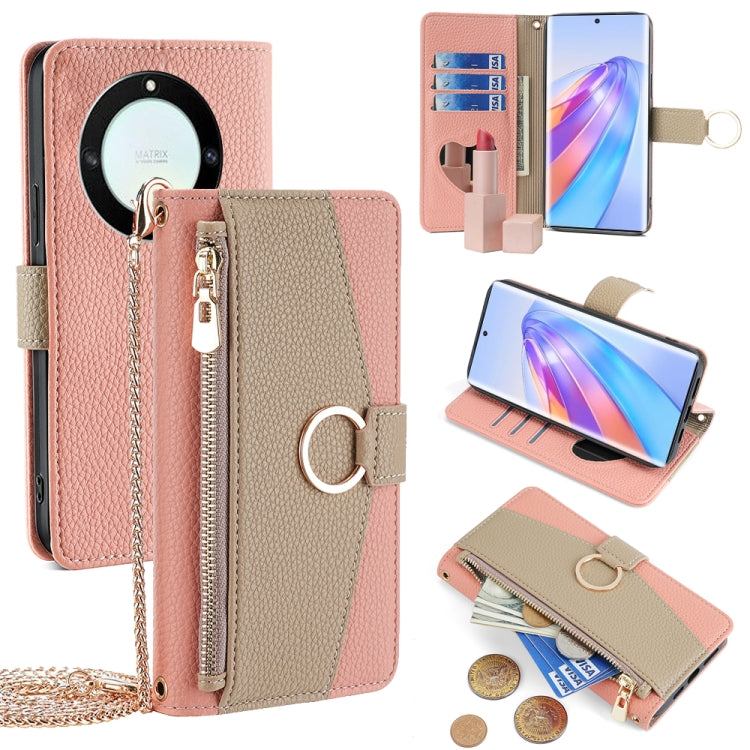 For Honor X40 Crossbody Litchi Texture Leather Phone Case(Pink) - Honor Cases by PMC TechLife | Online Shopping South Africa | PMC TechLife | Buy Now Pay Later Mobicred