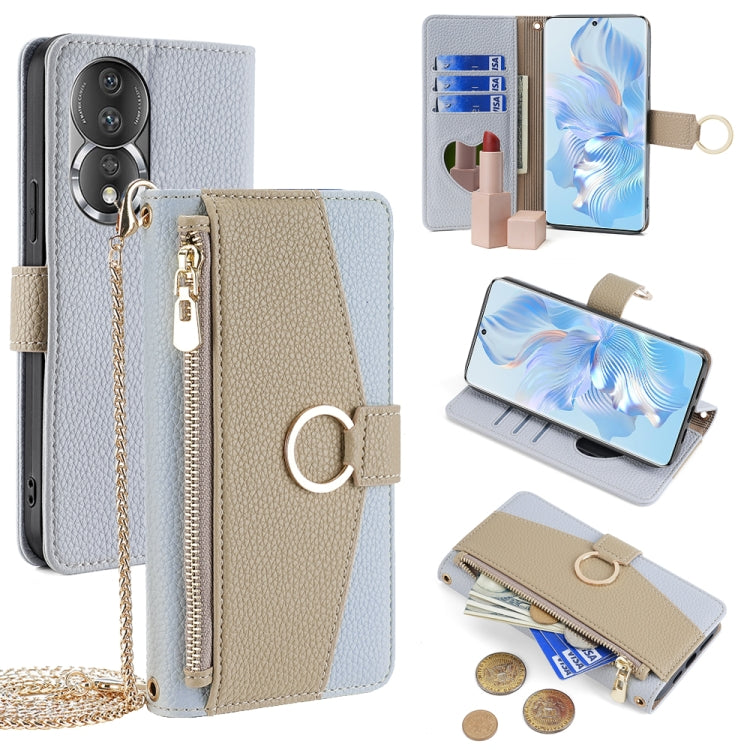 For Honor 80 Crossbody Litchi Texture Leather Phone Case(Blue) - free shipping - PMC TechLife - Order now!