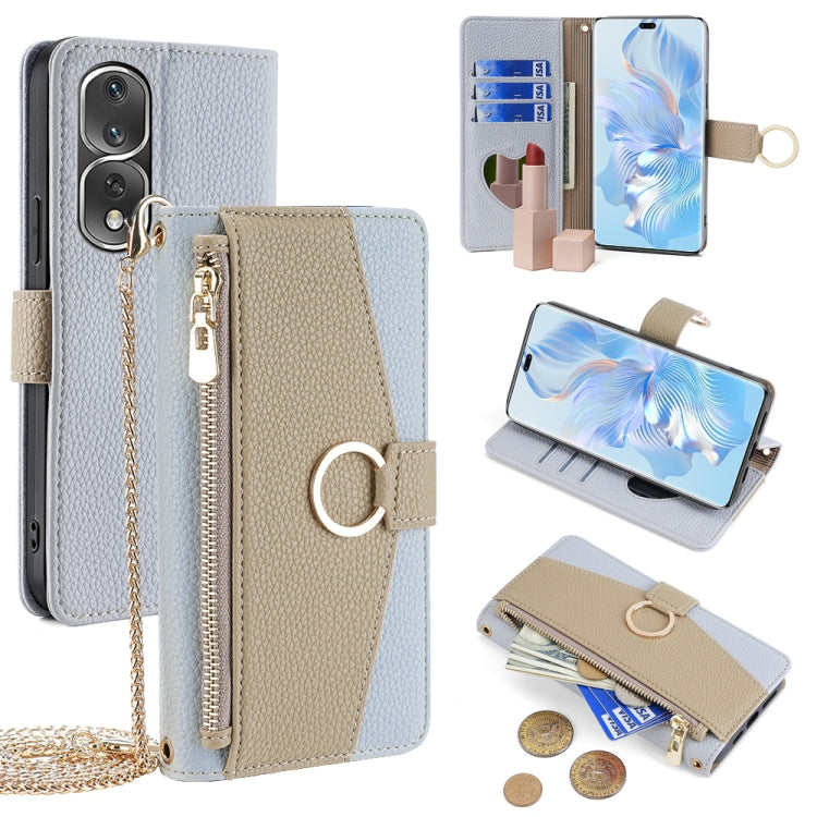 For Honor 80 Pro Crossbody Litchi Texture Leather Phone Case(Blue) - Honor Cases by PMC TechLife | Online Shopping South Africa | PMC TechLife | Buy Now Pay Later Mobicred