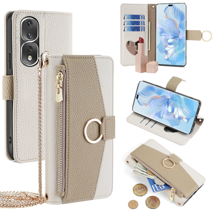 For Honor 80 Pro Crossbody Litchi Texture Leather Phone Case(White) - Honor Cases by PMC TechLife | Online Shopping South Africa | PMC TechLife | Buy Now Pay Later Mobicred