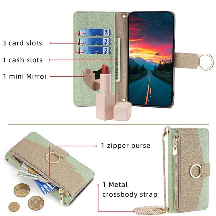 For Honor 200 5G Crossbody Litchi Texture Leather Phone Case(Green) - Honor Cases by PMC TechLife | Online Shopping South Africa | PMC TechLife | Buy Now Pay Later Mobicred