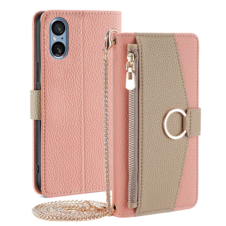 For Sony Xperia 5 V Crossbody Litchi Texture Leather Phone Case(Pink) - free shipping - PMC TechLife - Order now!