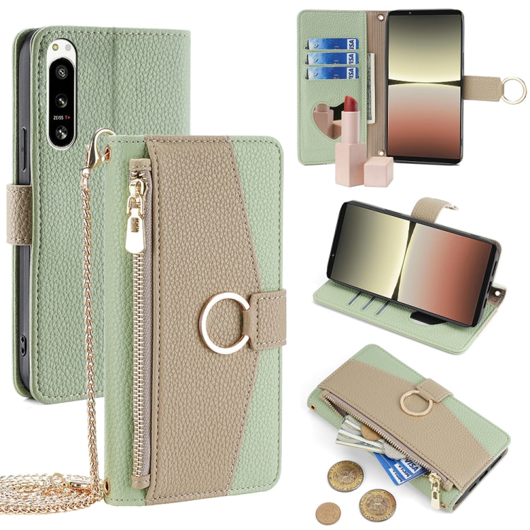 For Sony Xperia 5 IV Crossbody Litchi Texture Leather Phone Case(Green) - Sony Cases by PMC TechLife | Online Shopping South Africa | PMC TechLife | Buy Now Pay Later Mobicred