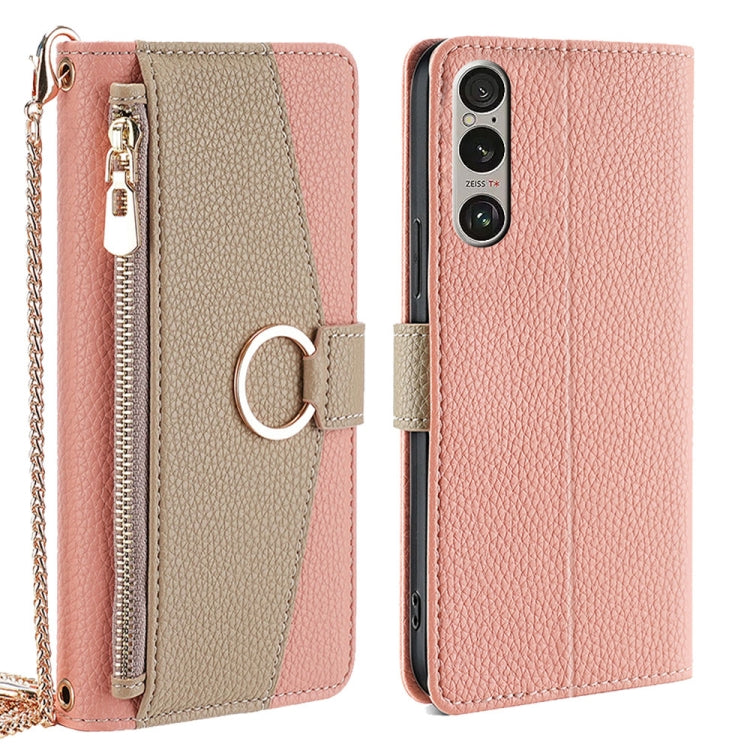 For Sony Xperia 1 VI Crossbody Litchi Texture Leather Phone Case(Pink) - Sony Cases by PMC TechLife | Online Shopping South Africa | PMC TechLife | Buy Now Pay Later Mobicred