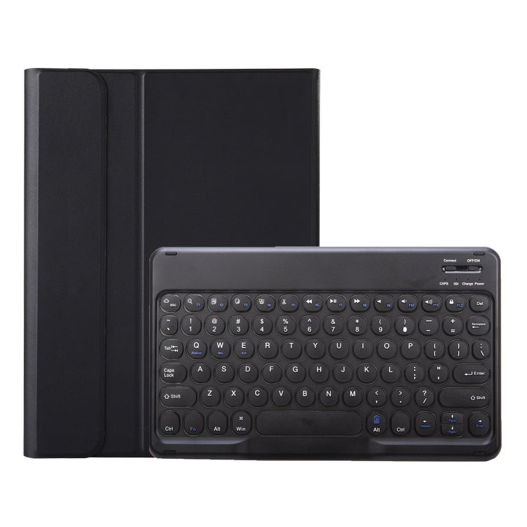 For Samsung Galaxy Tab A9+ X210/X215/X215 YA09B Candy Color TPU Round Keycap Bluetooth Keyboard Leather Case with Pen Slot(Black) - Samsung Keyboard by PMC TechLife | Online Shopping South Africa | PMC TechLife