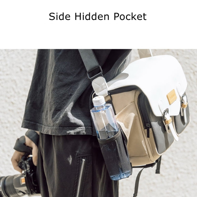 Cwatcun D99 Contrast Color Single Shoulder Camera Bag Outdoor Camera Bag Professional Crossbody Handbag, Size:32.5 x 14.5 x 21.5cm Large(Khaki Black) - free shipping - PMC TechLife - Order now!