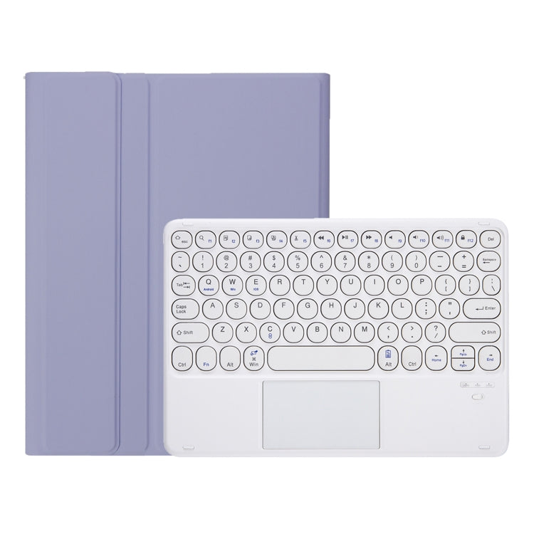 For Samsung Galaxy Tab A9+ X210/X215/X215 YA09B-A Candy Color TPU Round Keycap Touch Bluetooth Keyboard Leather Case with Pen Slot(Purple) - free shipping - PMC TechLife - Order now!