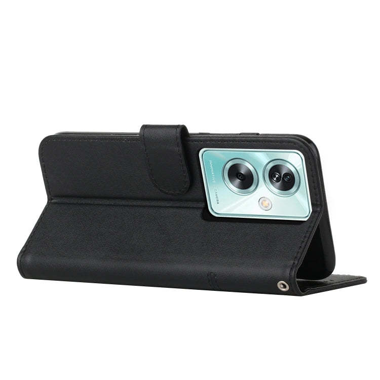 For OPPO A79 5G Stitching Calf Texture Buckle Leather Phone Case(Black) - OPPO Cases by PMC TechLife | Online Shopping South Africa | PMC TechLife | Buy Now Pay Later Mobicred