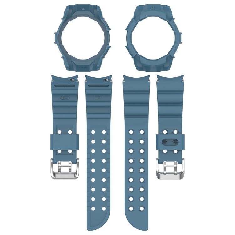 For Samsung Galaxy Watch 6 40mm Armor Silicone Watch Band + Watch Case Set(Blue) - Watch Bands by PMC TechLife | Online Shopping South Africa | PMC TechLife