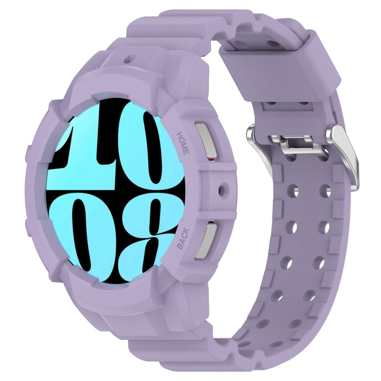 For Samsung Galaxy Watch 6 40mm Armor Silicone Watch Band + Watch Case Set(Purple) - Watch Bands by PMC Jewellery | Online Shopping South Africa | PMC Jewellery | Buy Now Pay Later Mobicred
