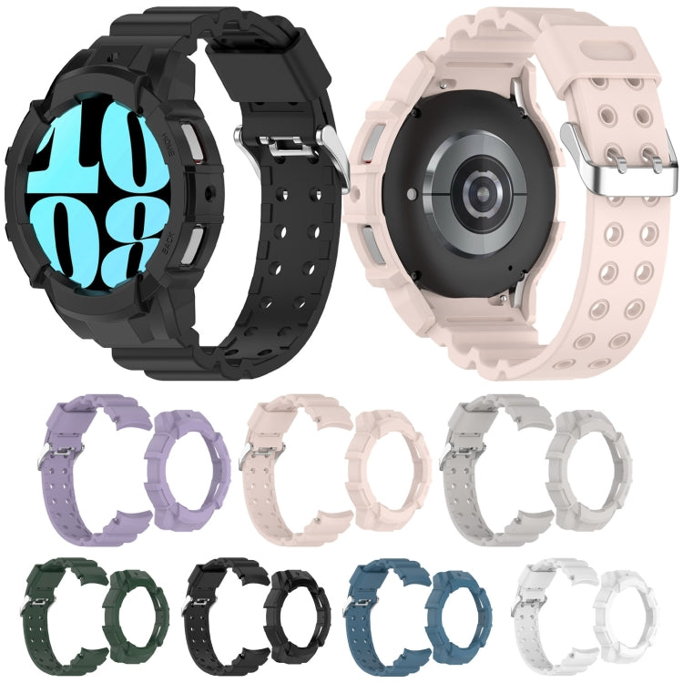 For Samsung Galaxy Watch 6 40mm Armor Silicone Watch Band + Watch Case Set(Blue) - Watch Bands by PMC TechLife | Online Shopping South Africa | PMC TechLife