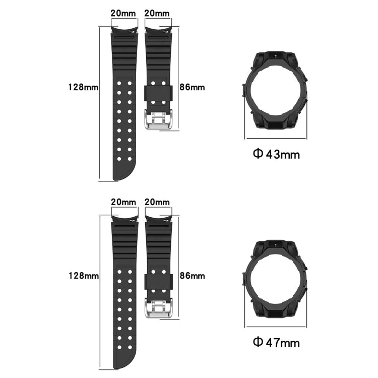 For Samsung Galaxy Watch 6 40mm Armor Silicone Watch Band + Watch Case Set(Light Grey) - Watch Bands by PMC Jewellery | Online Shopping South Africa | PMC Jewellery | Buy Now Pay Later Mobicred