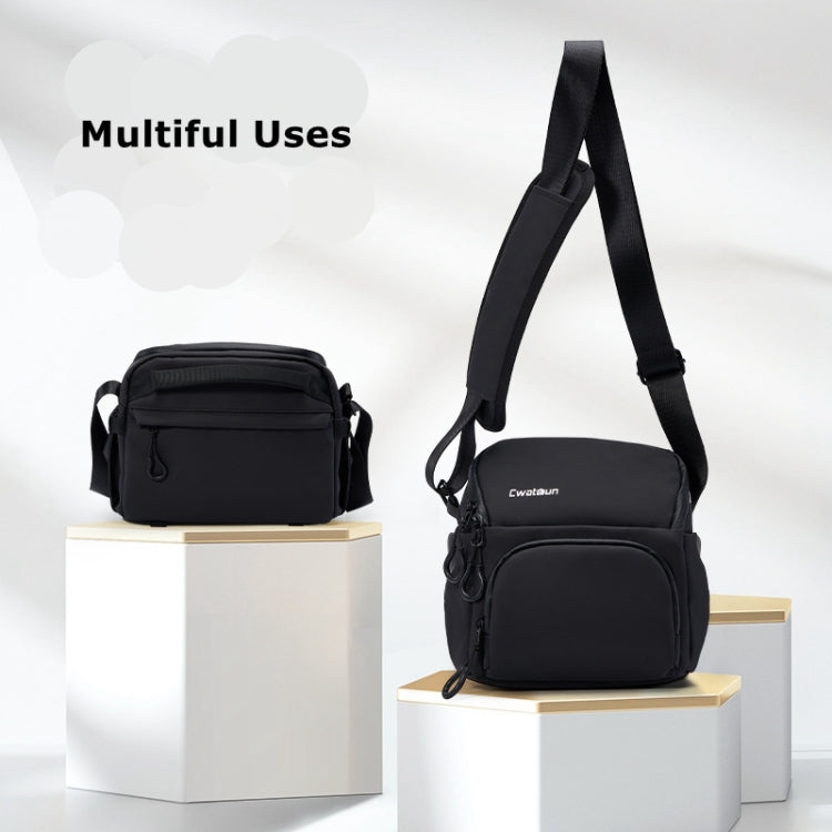 Cwatcun D101 Crossbody Camera Bag Photography Lens Shoulder Bag, Size:29 x 24 x 17cm(Black) - free shipping - PMC TechLife - Order now!