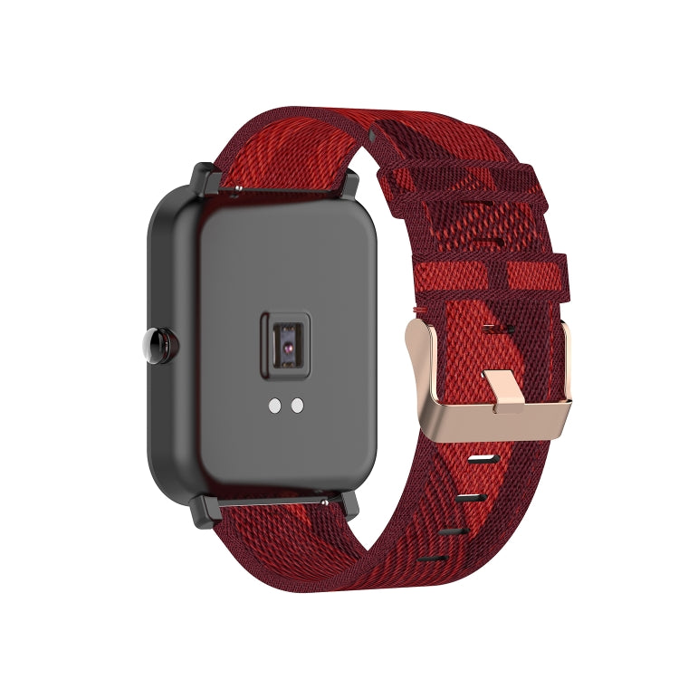 20mm Universal Stripe Weave Nylon Watch Band(Red) - 20mm Bands by PMc TechLife | Online Shopping South Africa | PMc TechLife | Buy Now Pay Later Mobicred