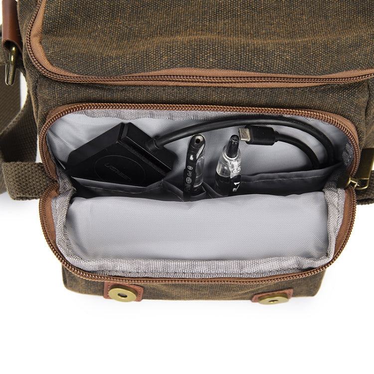 Cwatcun N1 Retro Multifunctional Canvas Waterproof Digital Camera Photography Bag, Size:18 x 12.5 x 21cm Beige - free shipping - PMC TechLife - Order now!