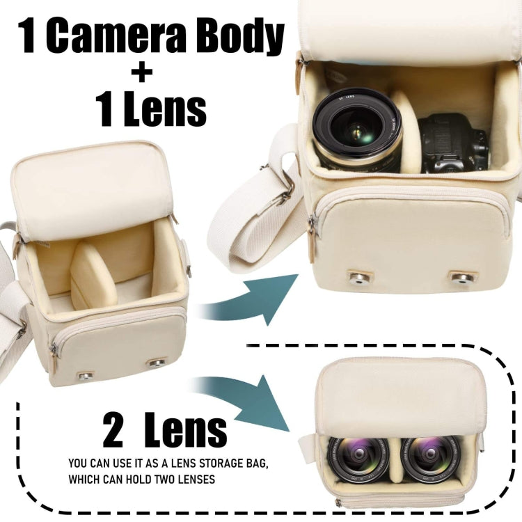 Cwatcun N1 Retro Multifunctional Canvas Waterproof Digital Camera Photography Bag, Size:18 x 12.5 x 21cm Beige - free shipping - PMC TechLife - Order now!