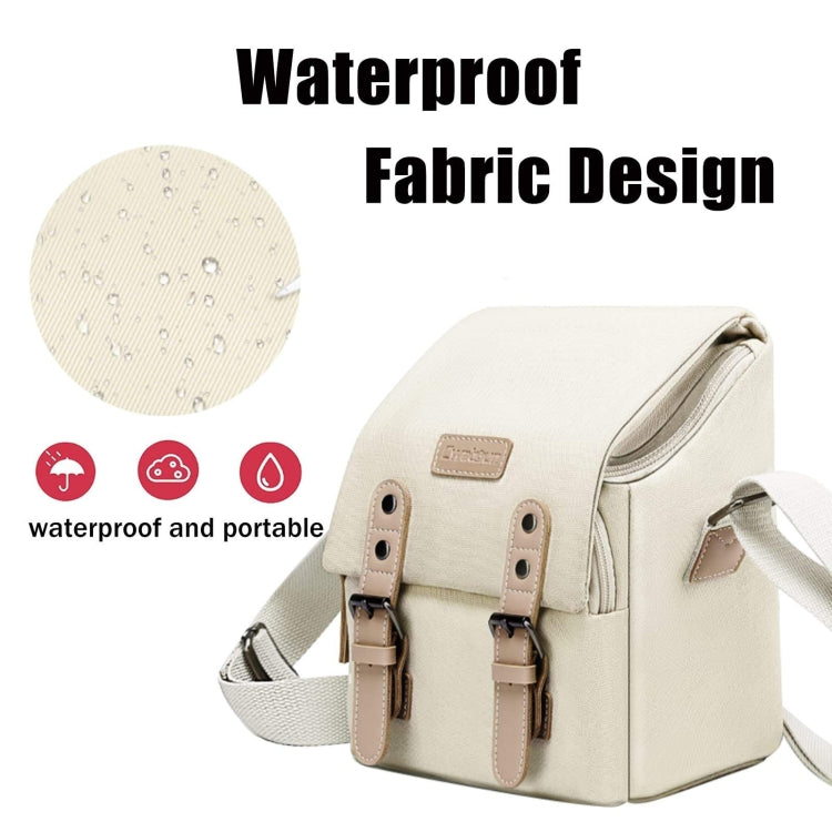 Cwatcun N1 Retro Multifunctional Canvas Water-resistant Digital Camera Photography Bag, Size:22.5 x 14.5 x 27cm Beige - free shipping - PMC TechLife - Order now!