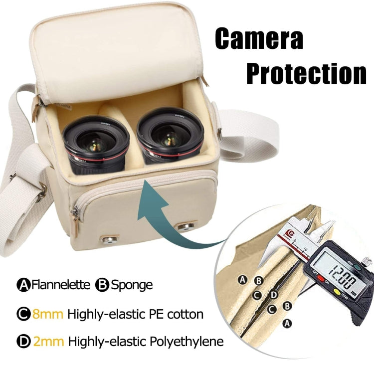 Cwatcun N1 Retro Multifunctional Canvas Waterproof Digital Camera Photography Bag, Size:18 x 12.5 x 21cm Beige - free shipping - PMC TechLife - Order now!