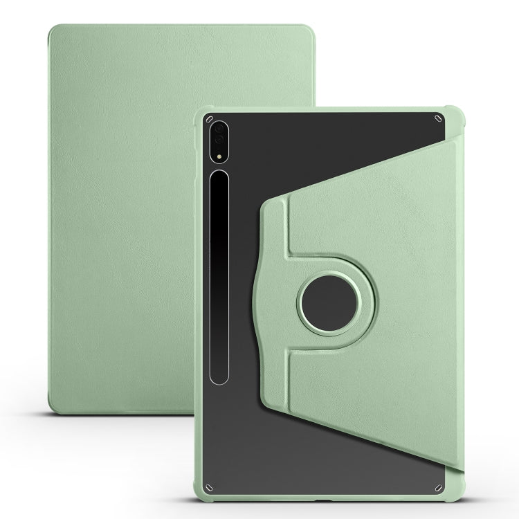 For Samsung Galaxy Tab S9+ X810 Acrylic 360 Degree Rotation Holder Tablet Leather Case(Matcha Green) - Galaxy Tab S9+ Cases by PMC TechLife | Online Shopping South Africa | PMC TechLife