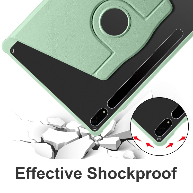 For Samsung Galaxy Tab S9+ X810 Acrylic 360 Degree Rotation Holder Tablet Leather Case(Matcha Green) - Galaxy Tab S9+ Cases by PMC TechLife | Online Shopping South Africa | PMC TechLife