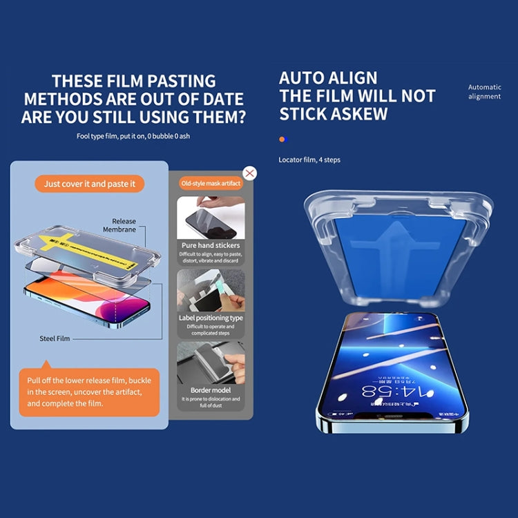 For iPhone 14 / 13 Pro / 13 Anti-peeping Fast Attach Dust-proof Anti-static Tempered Glass Film - iPhone 14 Tempered Glass by PMC TechLife | Online Shopping South Africa | PMC TechLife | Buy Now Pay Later Mobicred